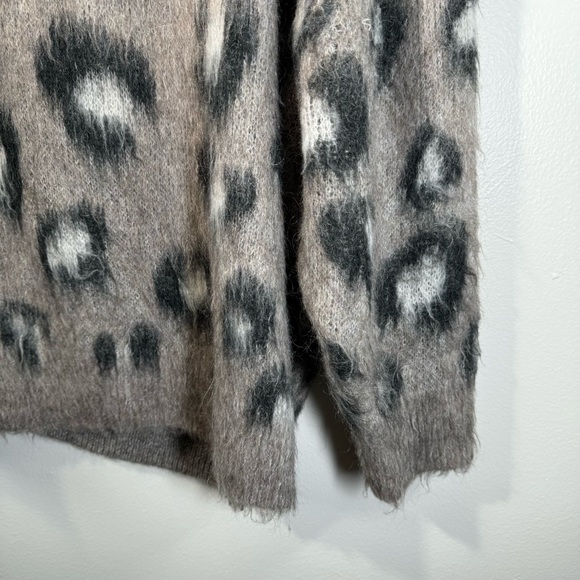 ZARA oversized chunky knit turtleneck sweater leopard mohair wool small cozy - Picture 5 of 16